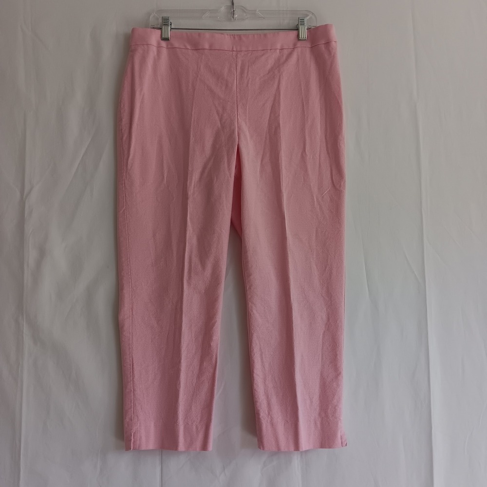 Talbots Chatham Crop Pants Womens 10 Pink Side Zip Cotton Stretch